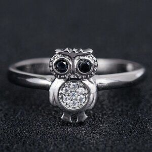 925 Silver Plated 3A CZ Cute Ring for Men Women, FB16FA1042